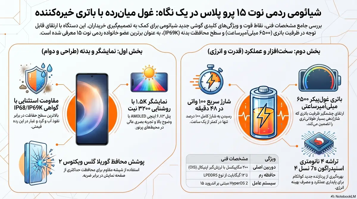 اطلاع نگاشت شیائومی ردمی نوت 15 پرو پلاس