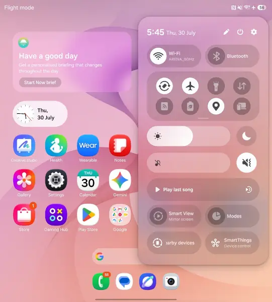 نرم افزار سامسونگ Z Fold8 ultra